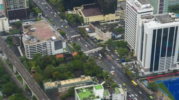 Panoráma kilátás Bangkok út Baiyoke ég — Stock videók