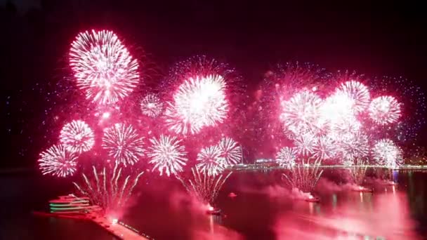BAKU, AZERBAIJAN- APRIL 31, 2017 Fireworks Night View Video — Stok Video