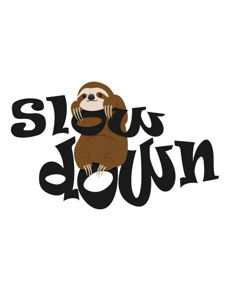 Sloth Avec Titre Ralenti — Image vectorielle
