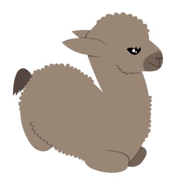 Beyaz üzerine izole edilmiş güzel yalan söyleyen lama çizimleri.