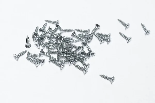 Screws White Background Tapping Screw Copy Space — Stock Photo, Image