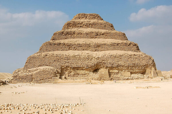 Egypt, Saqqara, the step pyramid of djoser, it is generally identified as the world's oldest substantial monumental structure to be built of finished stones.