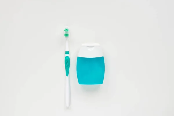 Toothbrushes Hygiene Products White Background Top View — Stock Photo, Image