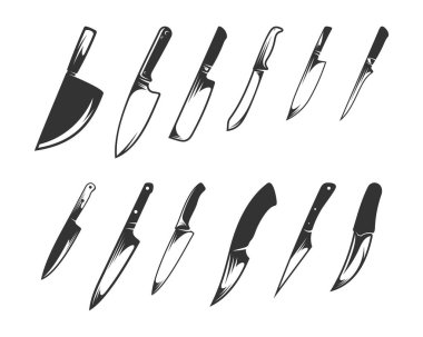 Bıçak tasarım vektörü kümesi. Web grafikleri için modern vektör pictogramı - stok vektörü