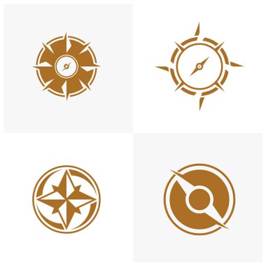 Creative Compass Logo tasarım Şablon vektör resimleme kümesi