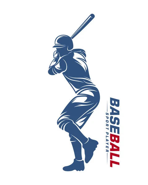 Baseballspieler-Vektorsilhouette. Design des Baseballspielerlogos. Design des Vereinslogos. — Stockvektor