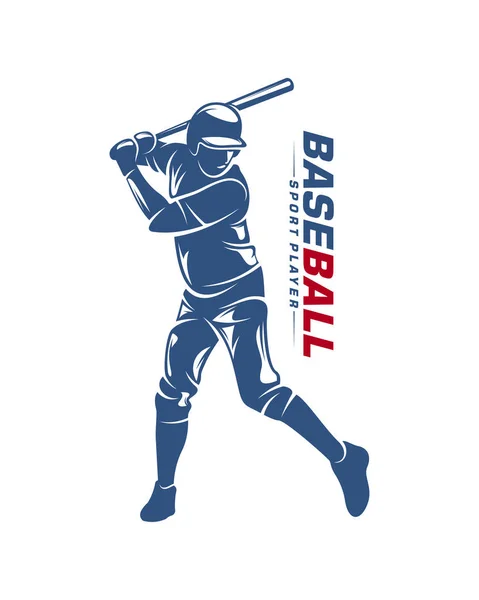 Baseball player vector silhouette. Baseball player logo design. Sport club logo design. — Stock Vector