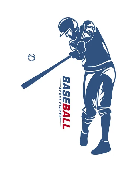 Baseballspieler-Vektorsilhouette. Design des Baseballspielerlogos. Design des Vereinslogos. — Stockvektor