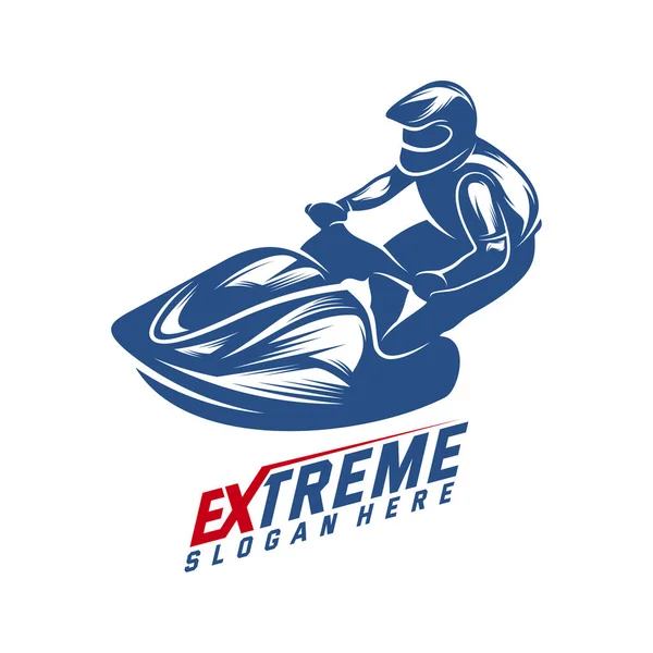 Jet Ski Sports logo vektörü, Extreme Jet Ski tasarım vektörü silueti — Stok Vektör