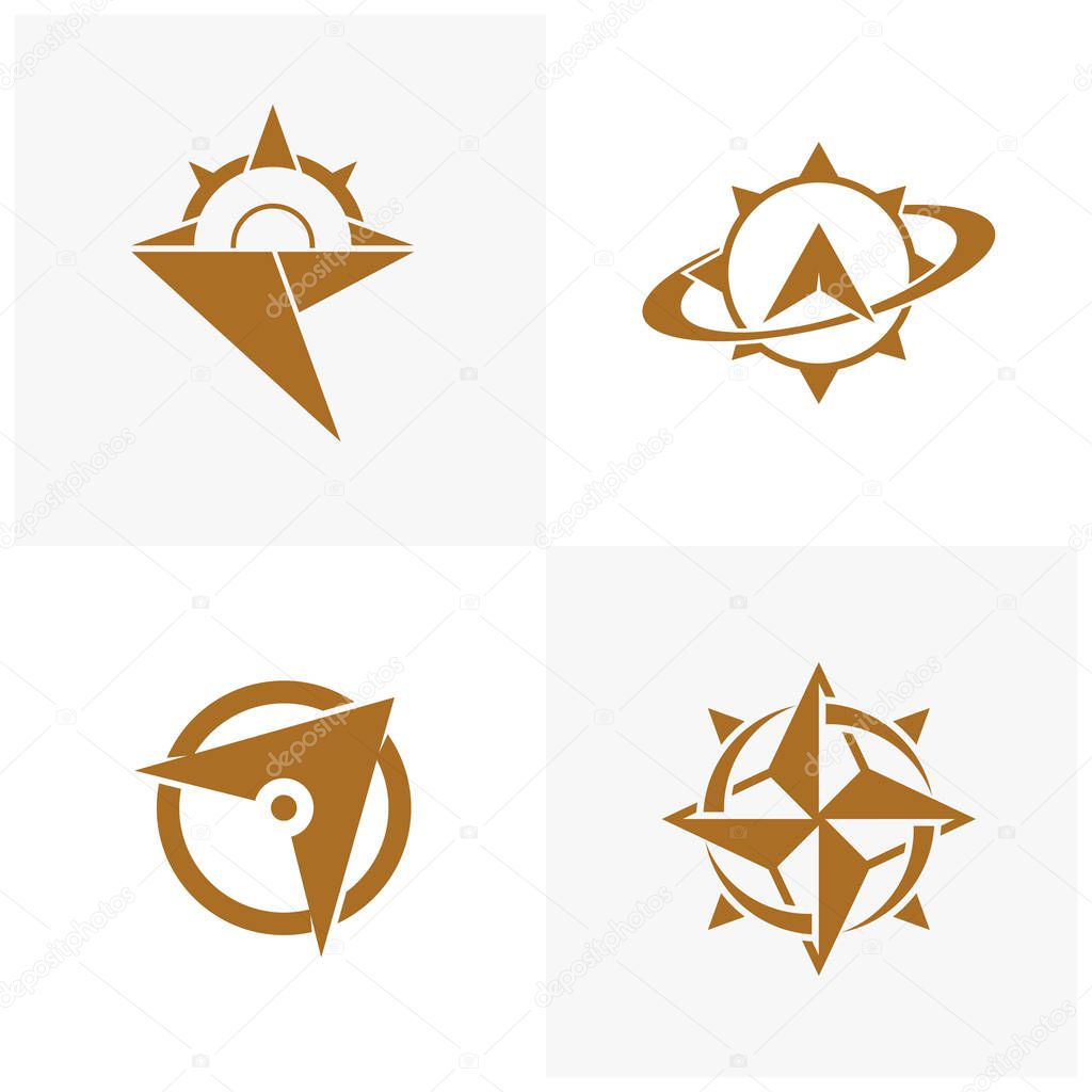Set of Creative Compass Logo design Template vector icon illustration