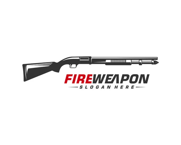 Weapon Fire logo design vector, Machine gun vector, Design Illustration — Stock Vector