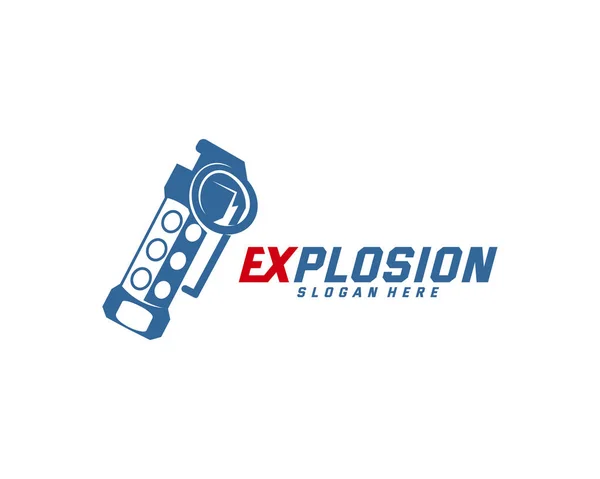 Designvektor für explosives Waffenlogo, explosiver Vektor, Designillustration — Stockvektor