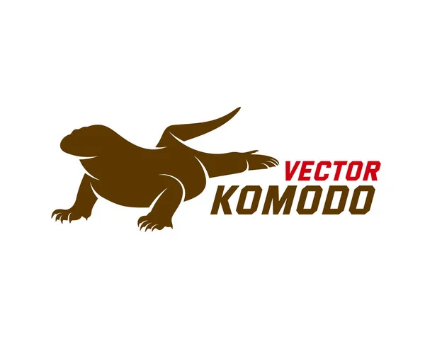 Modèle de conception de logo de dragon Komodo. Illustration animalière graphique . — Image vectorielle