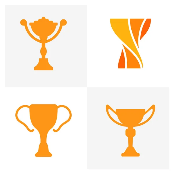 Set of Trophy icons on white background. Champions cup logo. Vector illustration. — Stock Vector