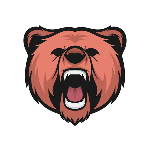 Head Bear mascot logo, Bear logo vector template — Stock Vector