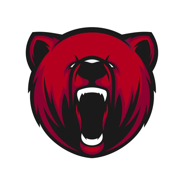 Logo maskota Head Bear, vektorová šablona loga Bear — Stockový vektor