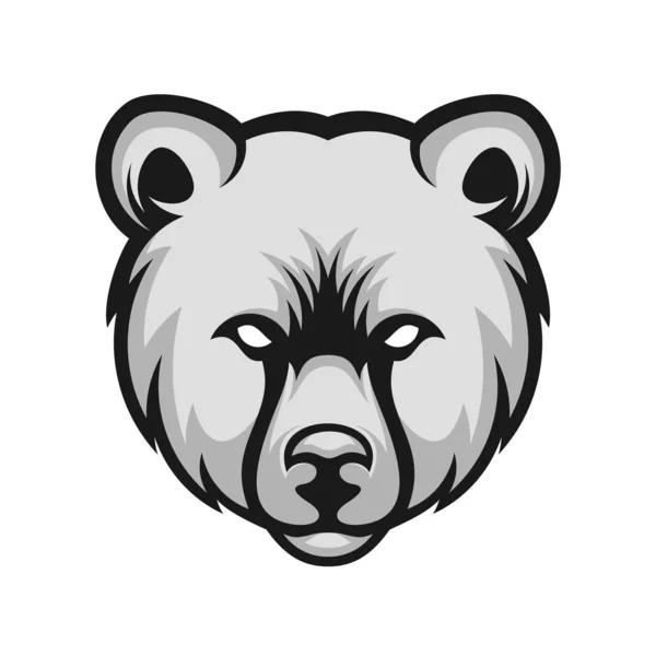 Logotipo de mascote de urso principal, Modelo de vetor de logotipo de urso —  Vetores de Stock
