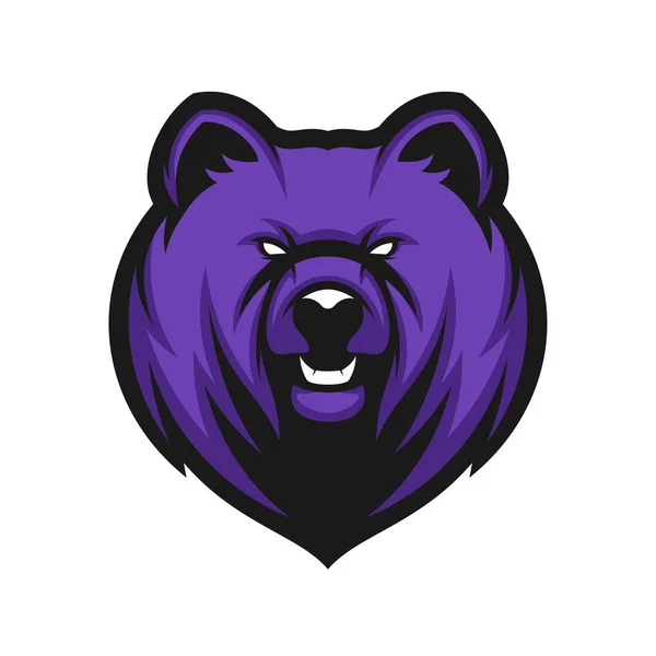 Logo maskota Head Bear, vektorová šablona loga Bear — Stockový vektor