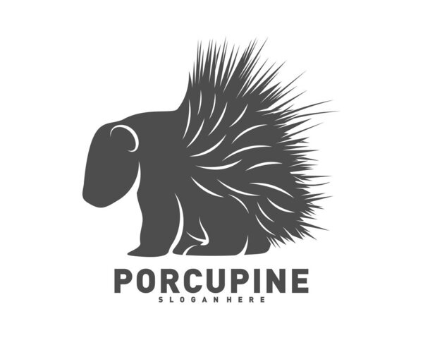 Porcupine logo icon design vector illustration