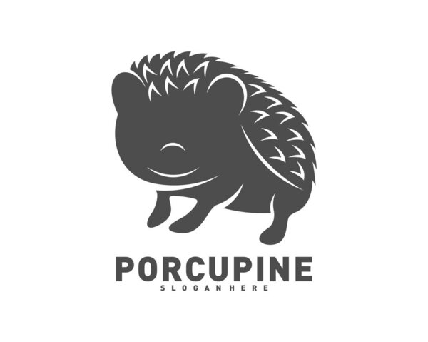 Porcupine logo icon design vector illustration