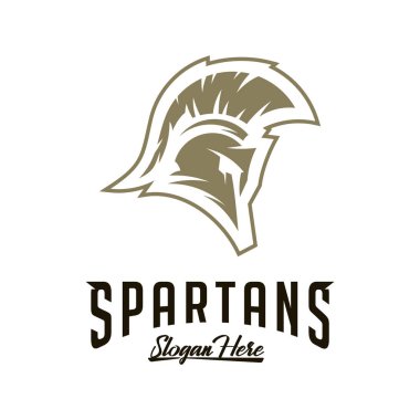 Spartan Logo Vektörü, Sparta Logo Vektörü, Spartan Miğfer Logo Şablonu, Simge Sembolü