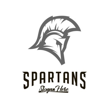 Spartan Logo Vektörü, Sparta Logo Vektörü, Spartan Miğfer Logo Şablonu, Simge Sembolü