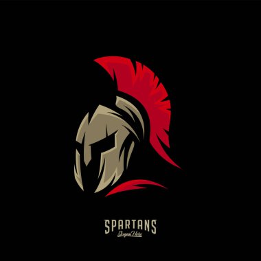 Spartan Logo Vektörü, Sparta Logo Vektörü, Spartan Miğfer Logo Şablonu, Simge Sembolü