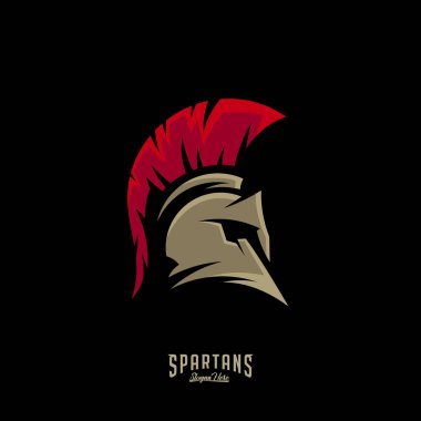 Spartan Logo Vektörü, Sparta Logo Vektörü, Spartan Miğfer Logo Şablonu, Simge Sembolü