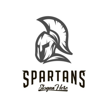 Spartan Logo Vektörü, Sparta Logo Vektörü, Spartan Miğfer Logo Şablonu, Simge Sembolü