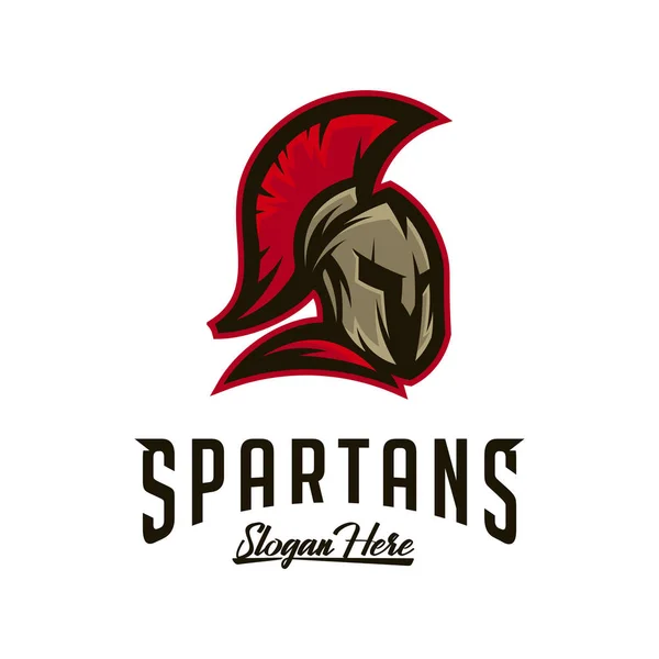 Vettore logo spartano, Vettore logo spartano, Modello logo casco spartano, Simbolo icona — Vettoriale Stock