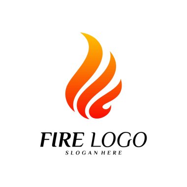 Ateş Logosu Tasarım Konsepti. Alev Logosu Şablon Vektörü. Simge Sembolü