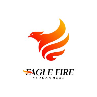 Phoenix Ateş Kuşu Logosu Tasarım Konsepti. Güvercin Kartalı Logo Şablon Vektörü. Simge Sembolü