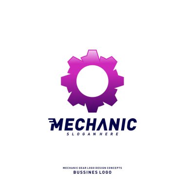 Vites Logosu Tasarımı Konsepti. Mekanik Vites Logosu Şablonu Vektörü. Simge Sembolü