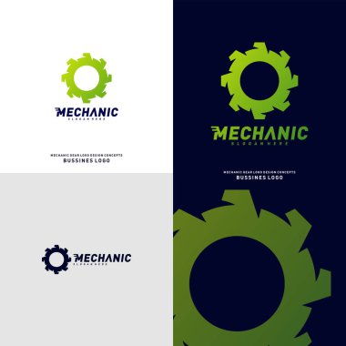 Vites Logosu Tasarımı Konsepti. Mekanik Vites Logosu Şablonu Vektörü. Simge Sembolü
