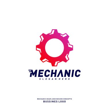 Vites Logosu Tasarımı Konsepti. Mekanik Vites Logosu Şablonu Vektörü. Simge Sembolü