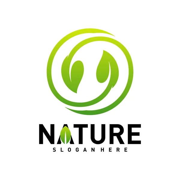Nature Leaf Green Logo Conceitos de Design. Ambiente Logo Template Vector. Símbolo do ícone — Vetor de Stock