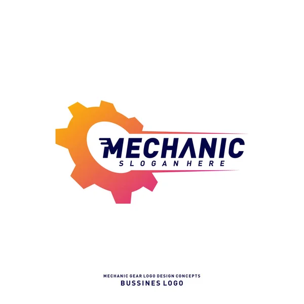 Gear Logo Design Concepts. Mechanical Gear Logo Template Vector. Icon Symbol — Stock Vector