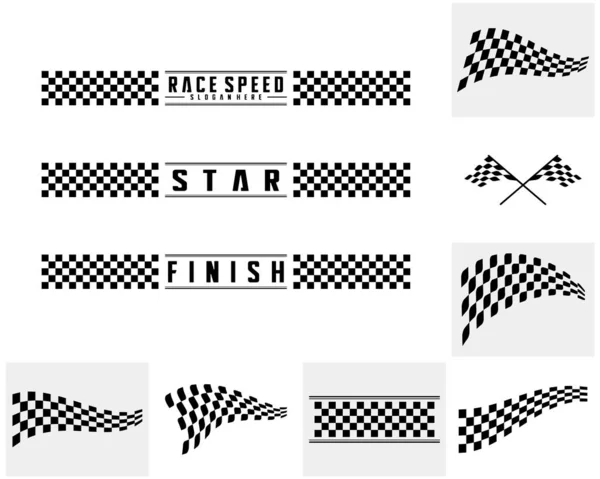 Set of Race zászlótervezés fogalmak ikon. Speed Flag Egyszerű tervezés Illusztrációs vektor. Ikon szimbólum — Stock Vector