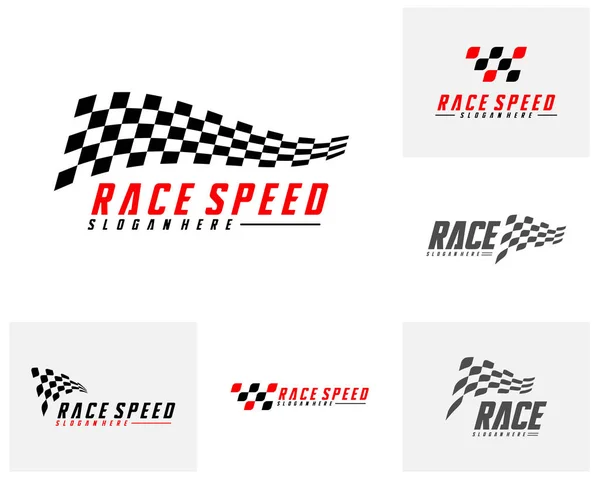 Set of Race flag Design Concepts Icon. Speed Flag Simple Design Illustration Vector. Icon Symbol — Stock Vector