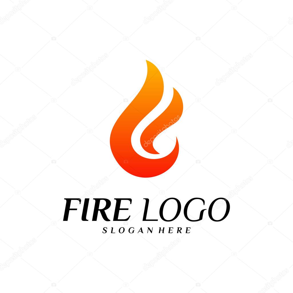 Fire Logo Design Concepts. Flame Logo Template Vector. Icon Symbol