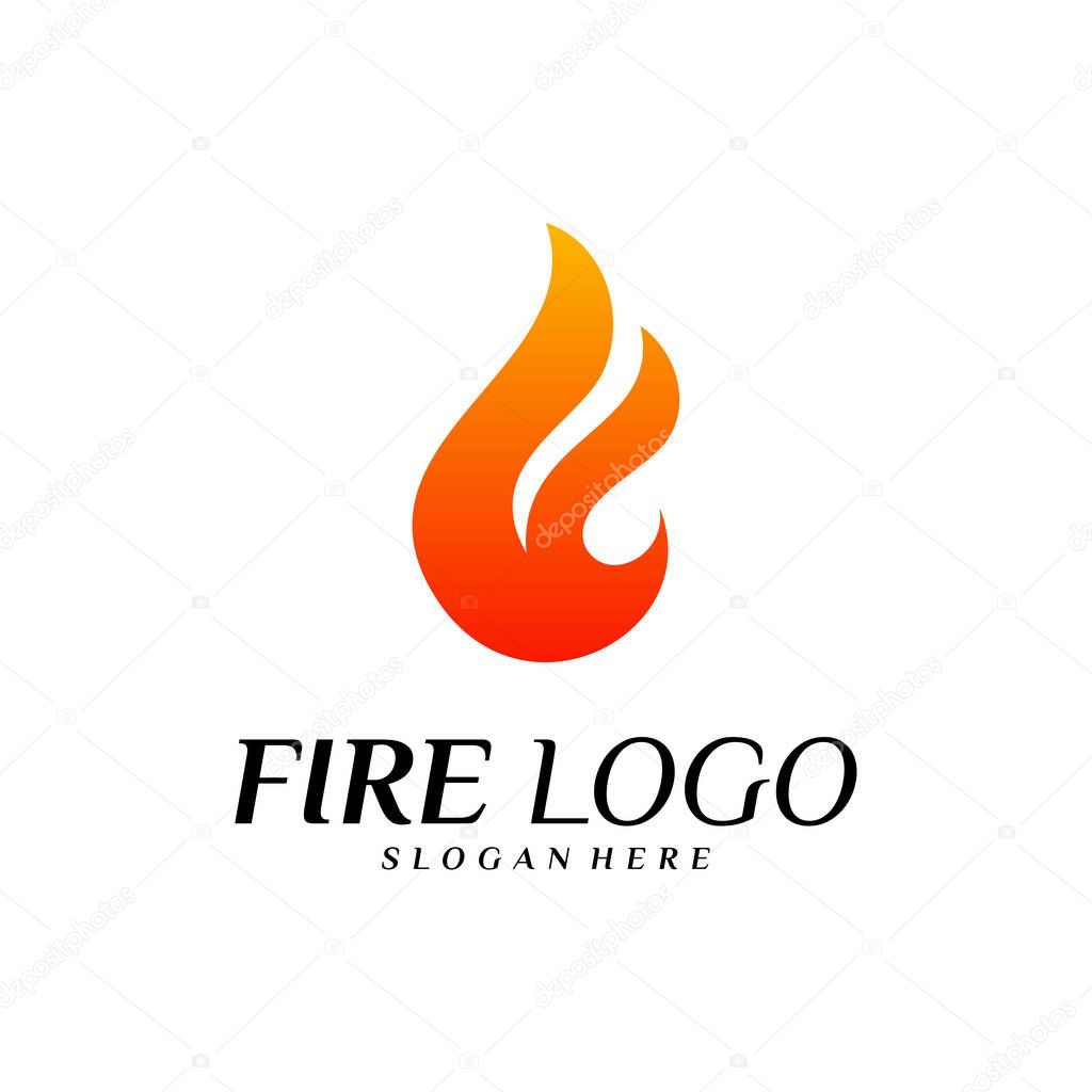 Fire Logo Design Concepts. Flame Logo Template Vector. Icon Symbol