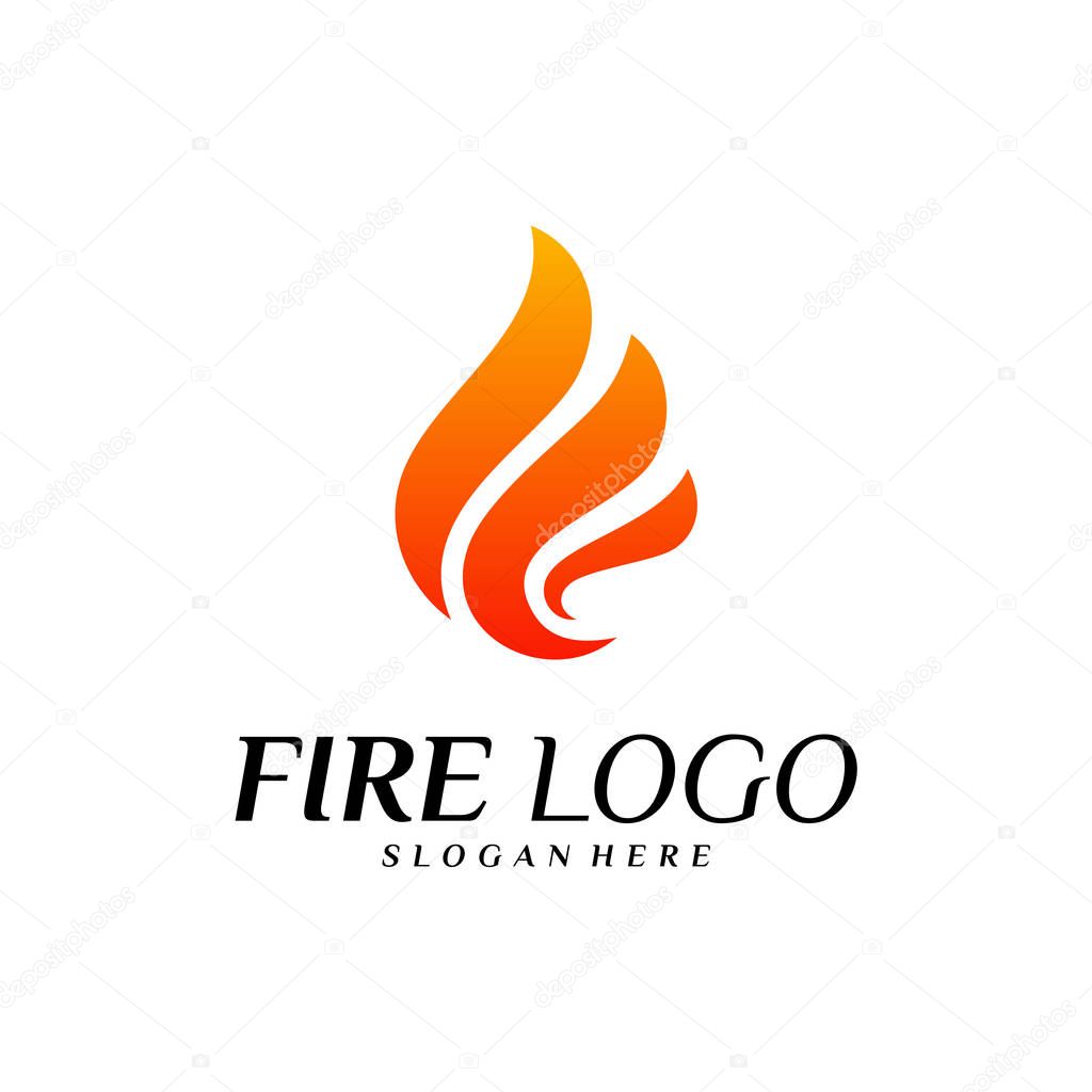 Fire Logo Design Concepts. Flame Logo Template Vector. Icon Symbol