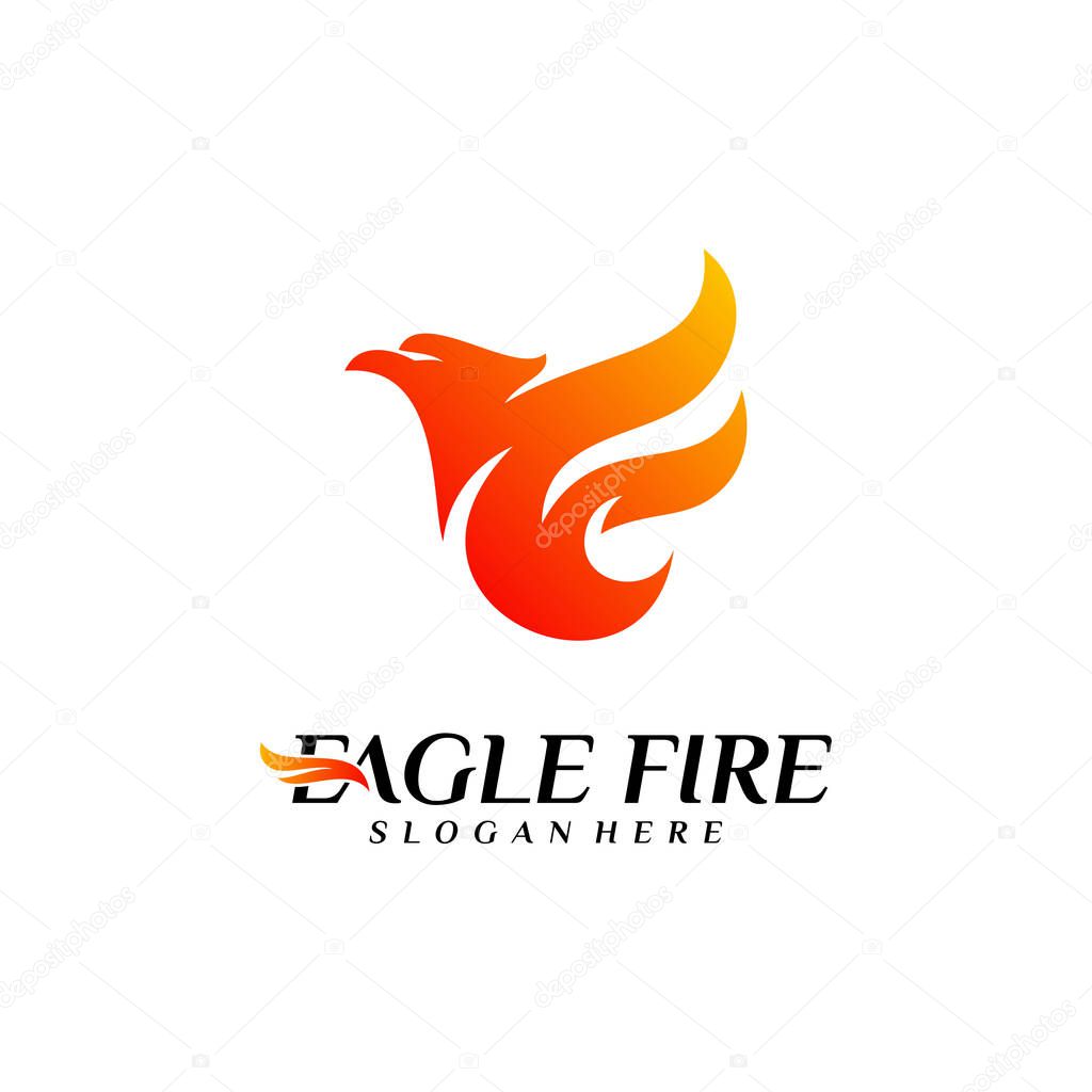 Phoenix Fire Bird Logo Design Concepts. Dove Eagle Logo Template Vector. Icon Symbol