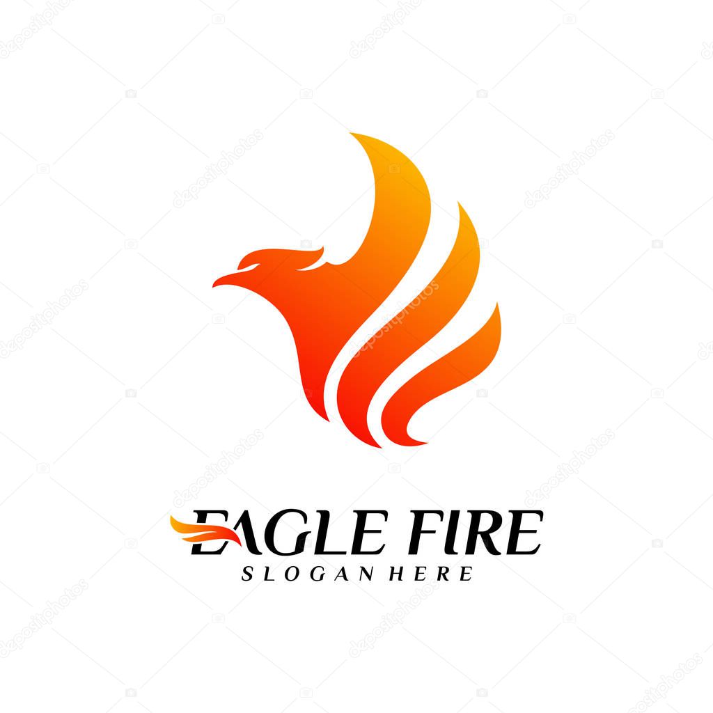 Phoenix Fire Bird Logo Design Concepts. Dove Eagle Logo Template Vector. Icon Symbol