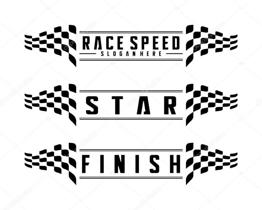 Race flag Design Concepts Icon. Speed Flag Simple Design Illustration Vector. Icon Symbol