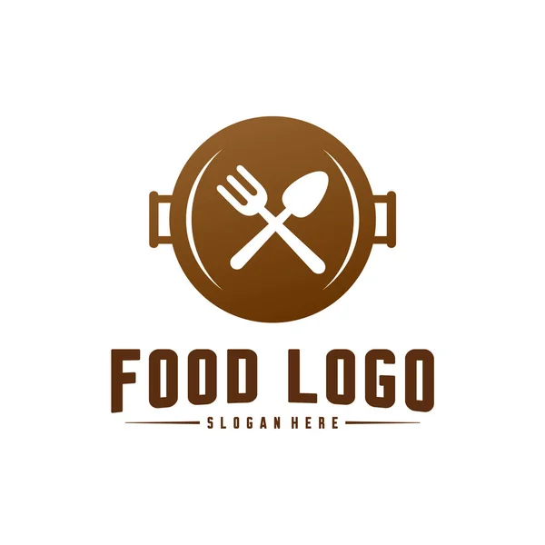 Logotipo de vetor minimalista moderno de comida. Modelo de logotipo de cozinha. Etiqueta para restaurante de menu de design ou café. Símbolo do ícone . — Vetor de Stock