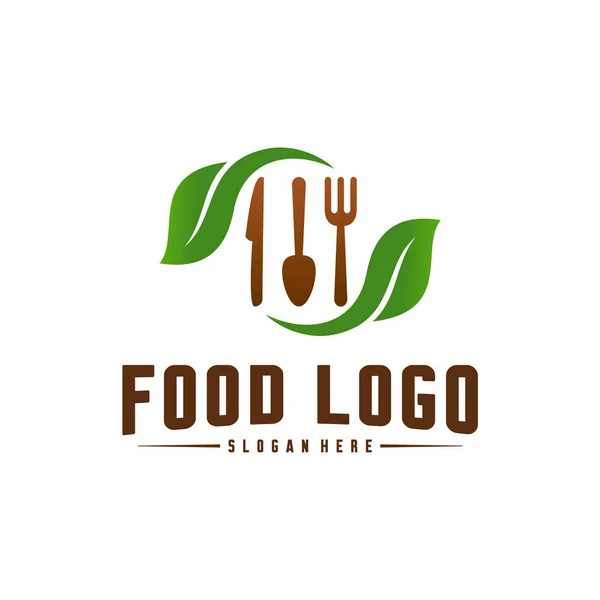 Healthy Food Logo Concept Template. Nature Food logo Vector. Icon Symbol. — Stock Vector