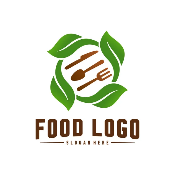 Healthy Food Logo Concept Template. Nature Food logo Vector. Icon Symbol. — Stock Vector