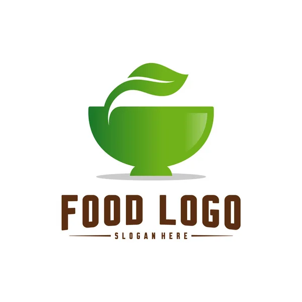 Modelo de conceito de logotipo de comida saudável. Logotipo de comida da natureza Vector. Símbolo do ícone . — Vetor de Stock