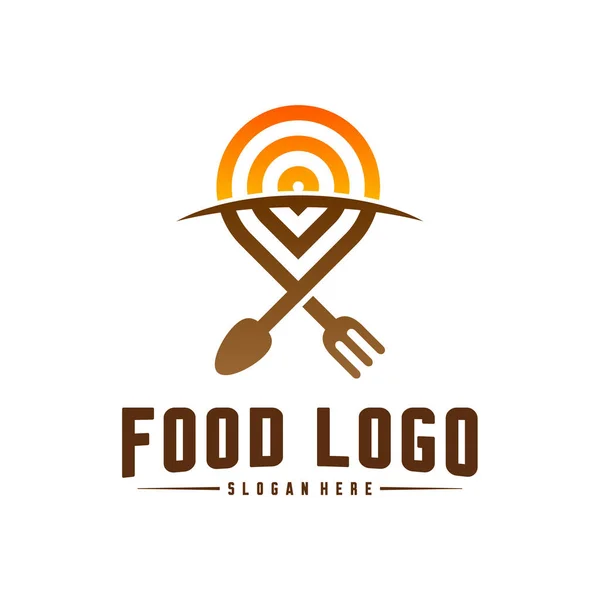 Conceptos de diseño de logotipos de punto alimenticio. Plantilla de logotipo de comida y restaurante. Símbolo de icono . — Vector de stock